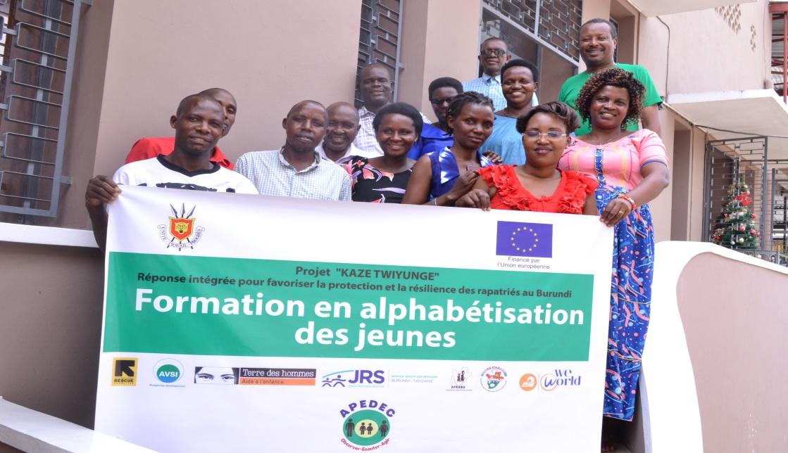 Photo APEDEC : la famille des alphabétiseurs, Bujumbura Château 9, le 10 janvier 2025.